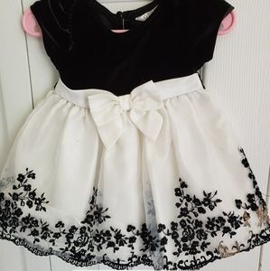 Girls' George black and white dress 0-3 months